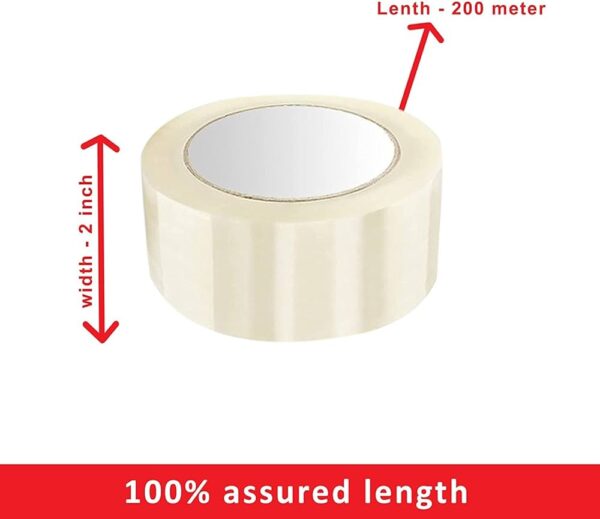 2 Inch x 200 Meters - BOPP Packaging Tape - 36 Micron - Self Adhesive - Clear - Transperant